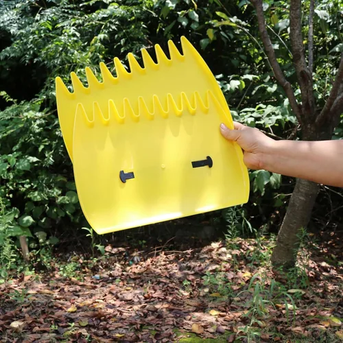 Vista 3 de Cucharas de hojas, 2 cucharas de mano para hojas, rastrillos de mano para hojas de jardín, herramienta de rastrillos de jardín grandes
