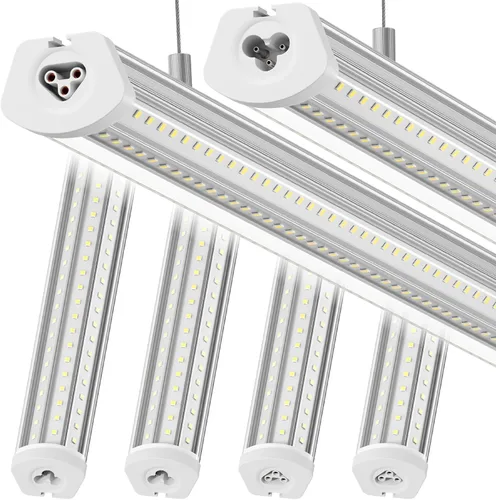 Vista 11 de Barrina T8 Luz LED para Taller 4 Pies, 40W 5500LM 5000K, Cubierta Transparente, Luces de Techo para Garaje, Lámpara LED en Forma de V, Luces