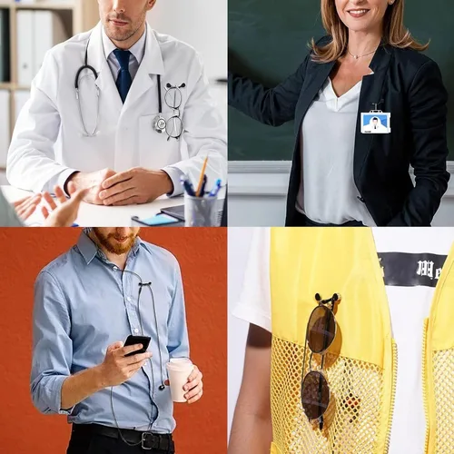 Vista 5 de donwmvfoug Paquete de 3 soportes magnéticos para gafas, etiqueta de nombre, soportes magnéticos para lentes de sol de trabajo, pasadores magnéticos