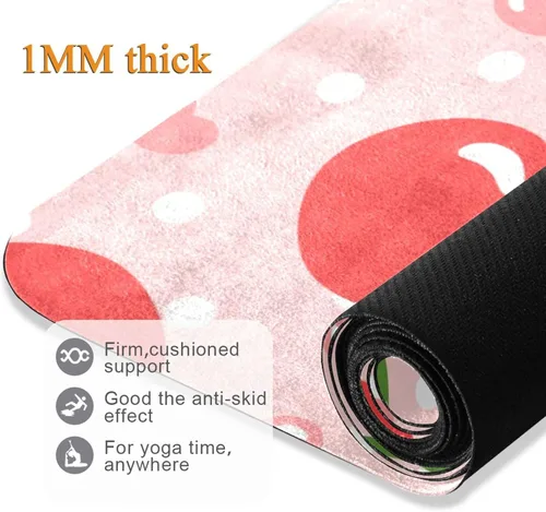 Vista 4 de Tapete de yoga plegable, tapete de ejercicio antideslizante para mujeres y hombres, tapete de entrenamiento de pilates, con bolsa de almacenamiento