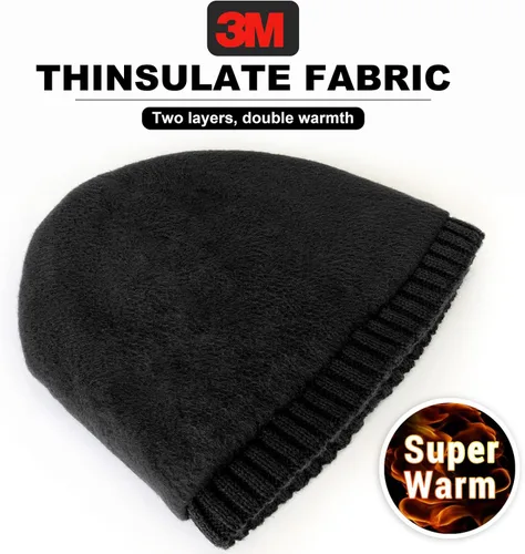 Vista 3 de MIG4U Gorro de invierno para hombre con forro térmico gorro de lana cálida para clima frío