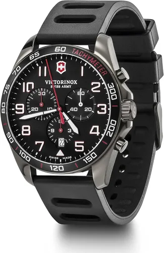 Vista 2 de Victorinox Fieldforce Sport Chrono Reloj con esfera negra y correa de goma negra Negro