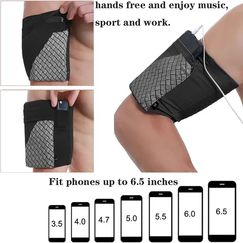 Vista 3 de Brazalete deportivo universal para todos los teléfonos. Brazalete para teléfono celular para correr, fitness y entrenamientos de gimnasio