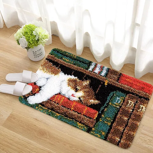 Vista 10 de kingsea Kits de ganchos de pestillo para adultos, kits de ganchos de alfombra impresa en color para adolescentes, manualidades de aguja para Oso