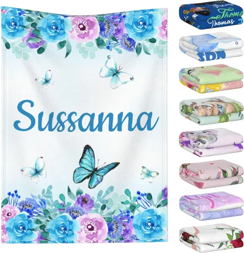 Vista 11 de Manta personalizada con nombre para niños y adultos, mantas personalizadas para niñas y niños, manta de franela personalizada con nombre