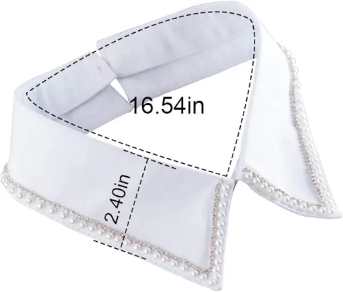 Vista 5 de EleCharm Simplicity - Blusa decorativa desmontable con cuello de muñeca, cuello de punta, solapa falsa para mujer, Algodón, Diamante falso