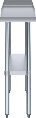 Vista 2 de AmGood Mesa de trabajo comercial con protector contra salpicaduras y protectores laterales contra salpicaduras Altura: 35" Mesa de preparación