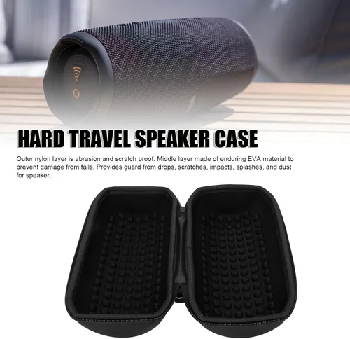 Vista 3 de Funda Charge 6, funda rígida de viaje para altavoz Charge 6, funda protectora a prueba de golpes con asa y correa, bolsa rígida de EVA