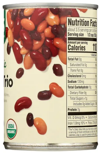 Vista 7 de 365 by Whole Foods Market, Frijoles orgánicos estables para estantes, trío de frijoles (una mezcla de riñón orgánico, pinto y frijoles negros), 15