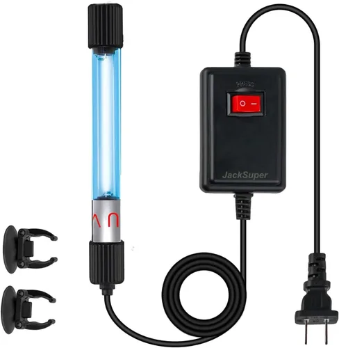 Vista 9 de Luz de Limpieza de Acuario JackSuper de 3W para Tanque de Peces, Luz Verde para Limpieza de Algas, Agua Limpia, Lámpara para Tanque de Filtro
