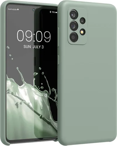 Vista 67 de kwmobile Funda Compatible con Samsung Galaxy A14 5G - Funda de teléfono de TPU y silicona con acabado suave - Verde Lima