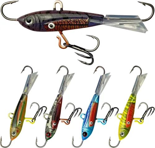 Vista 8 de Pristis Jig Head Fishing Lures for Freshwater Saltwater, Weedless Swim Jig Pre-Rigged Vibrating Swimbaits Kit Gear, Teasers with Sharp Hooks &