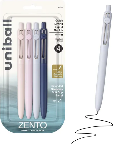 Vista 16 de Uniball™ Zento - Bolígrafos de gel, tinta negra, punta media de 0.03 in Bohemio