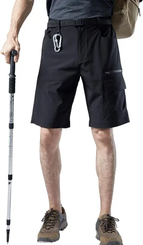 Vista 2 de Mr.Stream Pantalones cortos de carga elásticos con múltiples bolsillos y secado rápido para hombre