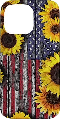Vista 21 de American Flag with Sunflowers Case for iPhone 17