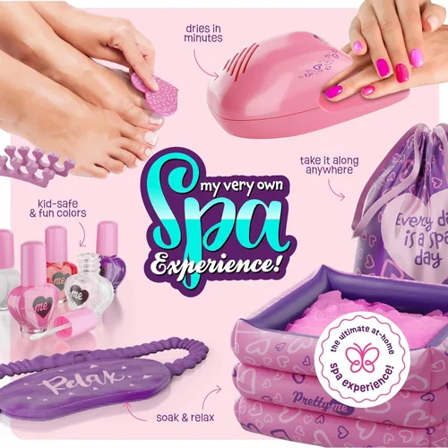 Vista 2 de Pretty Me Kit de día de spa para niñas, juego de regalo de manicura y pedicura para niños de 5 a 10 años, regalos para niñas, kits de pies y uñas