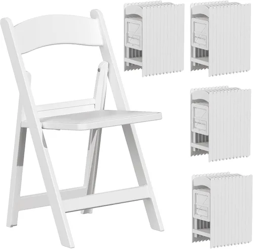 Vista 11 de Sillas plegables de resina con cojín para bodas, fiestas, paquete