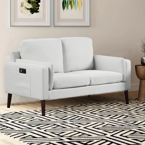 Vista 3 de LifeStyle Solutions Nolan - Sofá biplaza, color gris claro