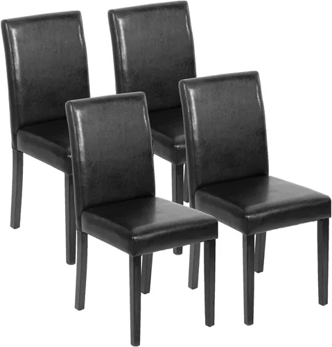 Vista 9 de PayLessHere Juego de 4 sillas de comedor de diseño elegante y moderno, tapizadas de tela, color beige