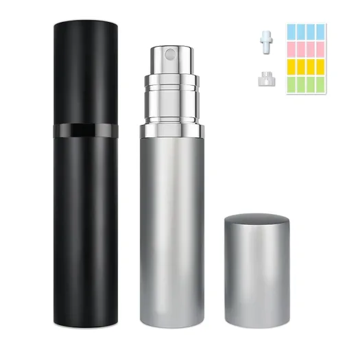 Vista 13 de Botella recargable de viaje de perfume, atomizador portátil, botella atomizadora, bomba de aroma de fragancia, relleno desde la parte inferior Negro