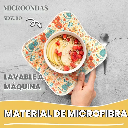 Vista 4 de Paquete de 6 cuencos para microondas acogedores con diseño floral - Juego de soportes para cuencos de sopa caliente