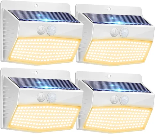 Vista 50 de Peasur 1 paquete de luces solares con sensor de movimiento para exteriores