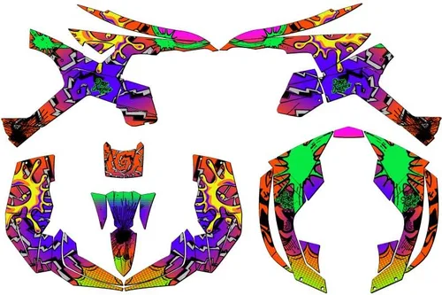 Vista 5 de All Years Renegade 500/800/1000 Zany Orange Senge Kit de gráficos compatible con Can-Am