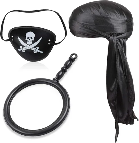 Vista 6 de Beelittle Juego de accesorios de disfraz de pirata para niños
