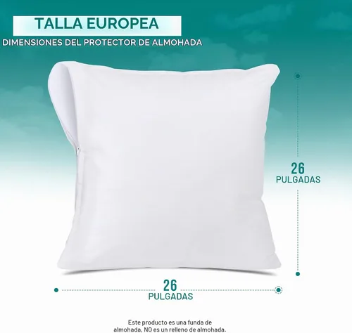 Vista 2 de Utopia Bedding - Fundas impermeables para almohadas (sin insertos de almohada) con cremallera europea (paquete de 2, blanco), fundas de almohada
