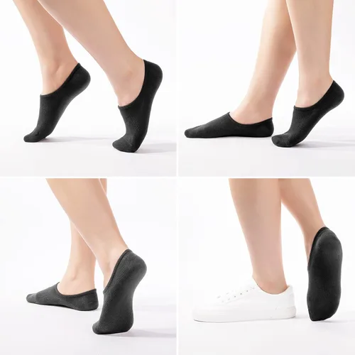 Vista 6 de IDEGG Calcetines invisibles para mujeres y hombres, de corte bajo al tobillo, cortos, antideslizantes, atléticos, para correr, novedosos