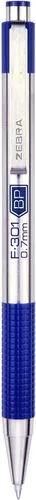 Vista 4 de Zebra Pen F-301 - Bolígrafo de acero inoxidable retráctil, punta fina 0.7mm, 6 negros y 6 azules - Paquete de 12