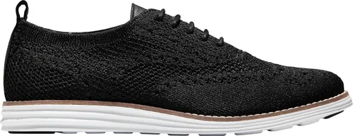 Vista 5 de Cole Haan Originalgrand Stitchlite Wingtip Oxford para mujer tejido negro/blanco óptico.