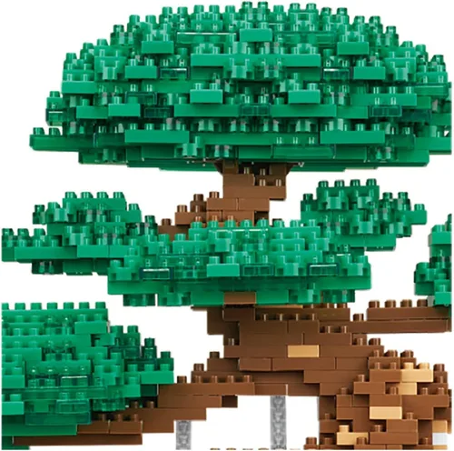 Vista 3 de nanoblock - Bonsai Matsu Deluxe Edition World Famous, Advanced Hobby Series Kit de construcción, verde (NB039)