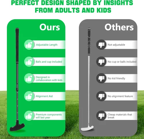 Vista 7 de Golf Putter, Golf Putters for Men & Women, Mini Putter, Club Golf Set, Bucket Golf Game, Two-Way Putters Includes Ball, Cup with Flag