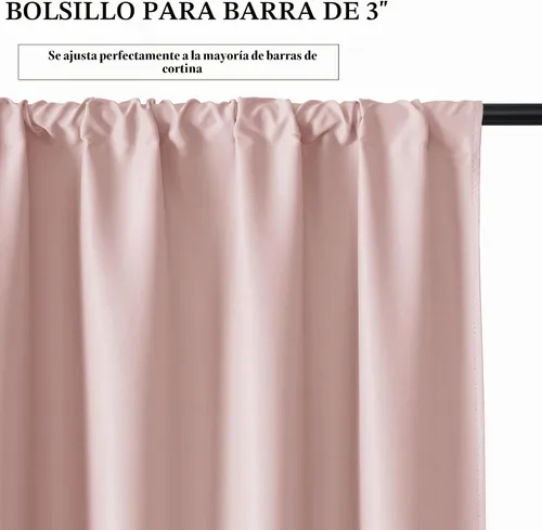 Vista 3 de RYB HOME Cortinas cortas 100% opacas para ventana pequeña, aislamiento térmico, oscurecimiento total de la habitación, cortinas reductoras de ruido