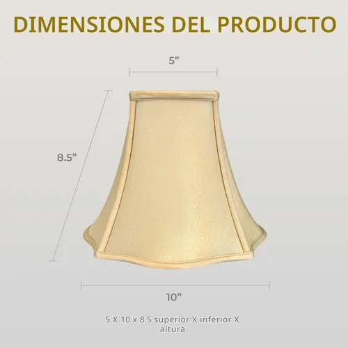 Vista 5 de Royal Designs, Inc. Serie Regal, pantalla de lámpara de campana cuadrada elegante, 4 x 10 x 8.5 pulgadas, Oro Antiguo