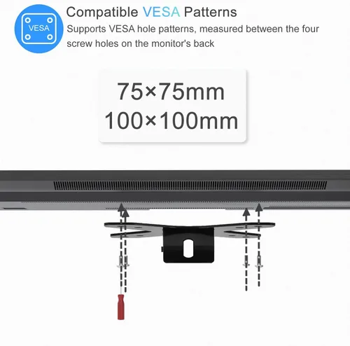 Vista 5 de IFCASE Montaje en pared VESA para monitor de TV pequeño de fácil instalación, se adapta a pantalla LCD/LED de 13-32 pulgadas (negro)