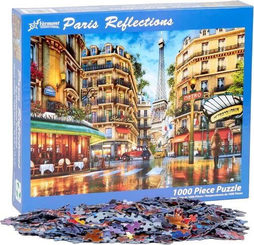 Vista 3 de Vermont Christmas Company Paris Reflections - Rompecabezas de 1000 piezas