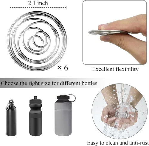 Vista 2 de 6 bolas mezcladoras de acero inoxidable de 2.1 pulgadas de repuesto para mezclador de proteínas, botella de bebida