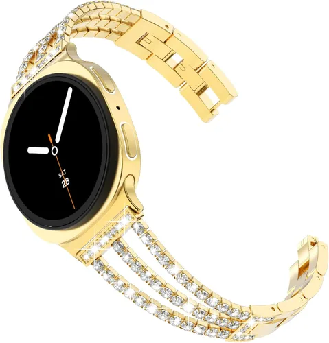 Vista 12 de FULLIFE Compatible with Samsung Galaxy Watch 7 6 5 4 FE Band 40mm 44mm for Women, Jewelry Metal Wristband Strap for Galaxy Watch 6 Classic 4 Classic