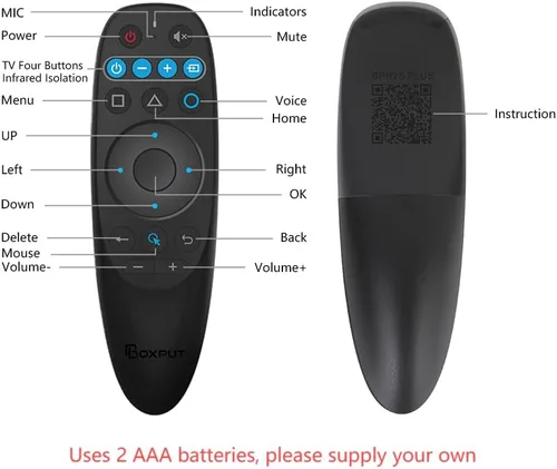 Vista 5 de BOXPUT Control remoto universal Android con mouse de aire, control remoto por voz BT 2.4G USB Control remoto compatible con aprendizaje IR de 6 ejes