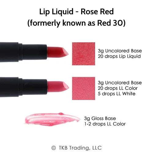 Vista 2 de TKB - Color líquido de labios Color de labios líquido para base brillante TKB, brillo de labios para bricolaje, brillo de labios pigmentado y Rojo