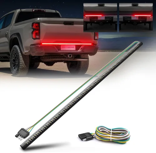 Vista 9 de MICTUNING - Barra de luz LED para puerta trasera de 48 pulgadas, triple fila de 360 LEDs, resistente al agua con conector plano de 4 vías - 5