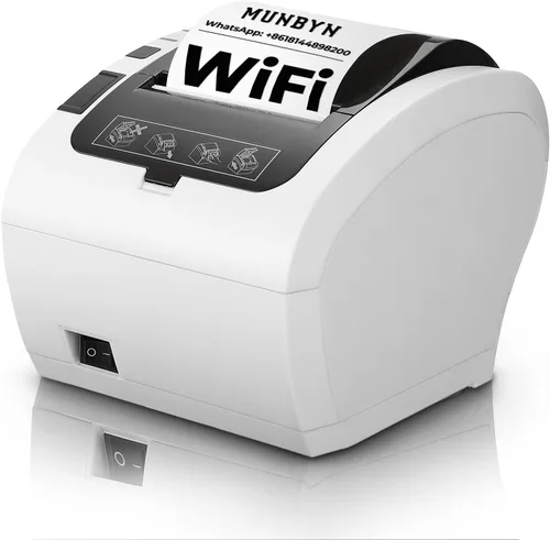 Vista 8 de MUNBYN Impresora de recibos WiFi con puerto USB, impresora POS de 3.150 in funciona con Mac cuadrado, Windows, Chromebook Linux, cajón de efectivo