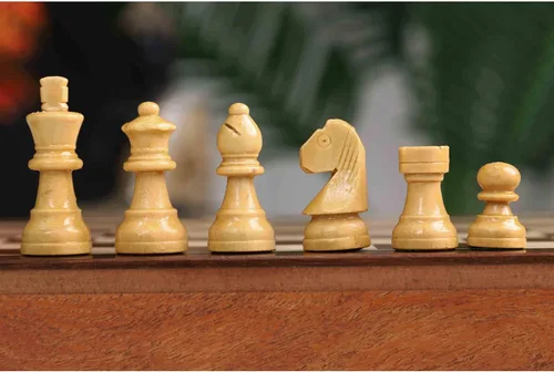 Vista 6 de RoyalChessMall- Juego de ajedrez magnético de viaje con cajón, 10 pulgadas, madera de palisandro dorado