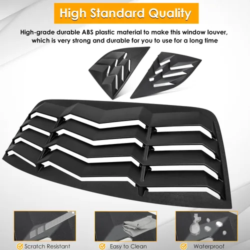 Vista 3 de Persianas de rejillas para ventanas laterales traseras para Dodge Challenger 2008 2009 2010 2012 2013 2014 2015 2016 2017 2018 2019 2020 2021 2022
