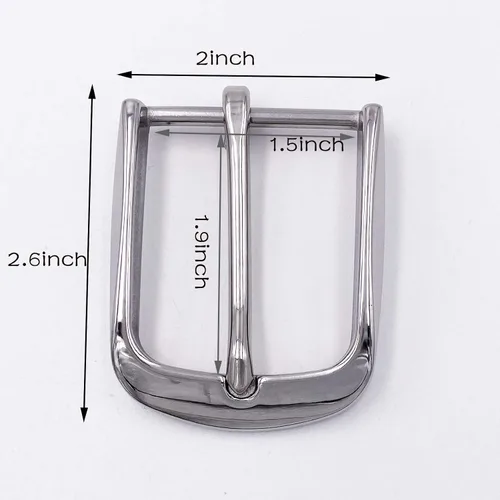 Vista 2 de LAXPICOL Hebilla de cinturón cuadrada de una sola punta de acero inoxidable resistente de 1.5 "(40 mm)