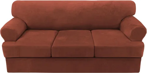 Vista 31 de H.VERSAILTEX Funda para sofá de 2 piezas, fundas para sillón con cojines en forma de T, funda para sofá de terciopelo grueso, protector de muebles