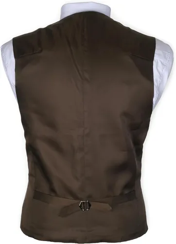 Vista 5 de Ruth&Boaz Chaleco de traje de negocios de tweed de lana de espiga de 3 bolsillos 4 botones