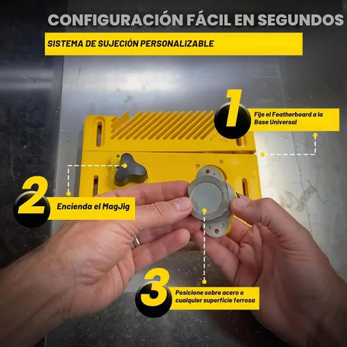 Vista 5 de Magswitch Kit de inicio de carpintería - Tabla de plumas y bloque de empuje